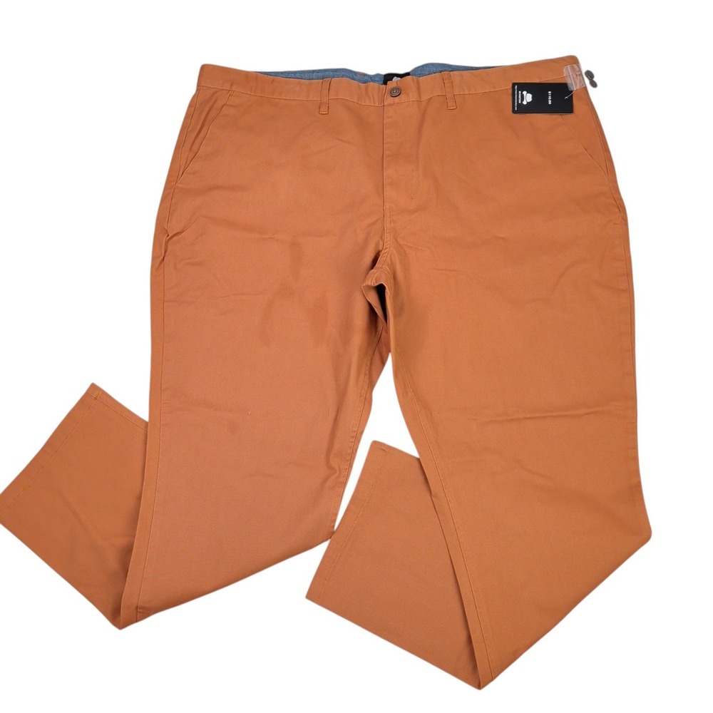 Mens Burnt Orange Cotton Chino Pants Gorpcore Business Casual Earthy Preppy